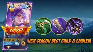 PERFECT ITEMS FOR SOLO RANK PUSH WITH HANABI | HANABI BEST BUILD AND EMBLEM 2024 | MOBILE LEGENDS