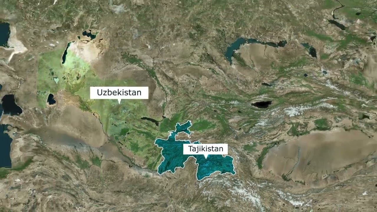 Kazakhstan, Uzbekistan, Tajikistan Free Geolayer Map Animation
