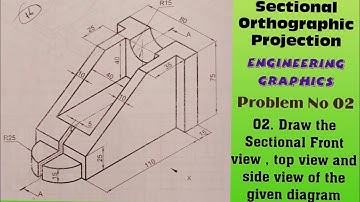 Sectional Orthographic Projection/Engineering Graphics/MU Dec-23/prob No 02/Engineering Drawing