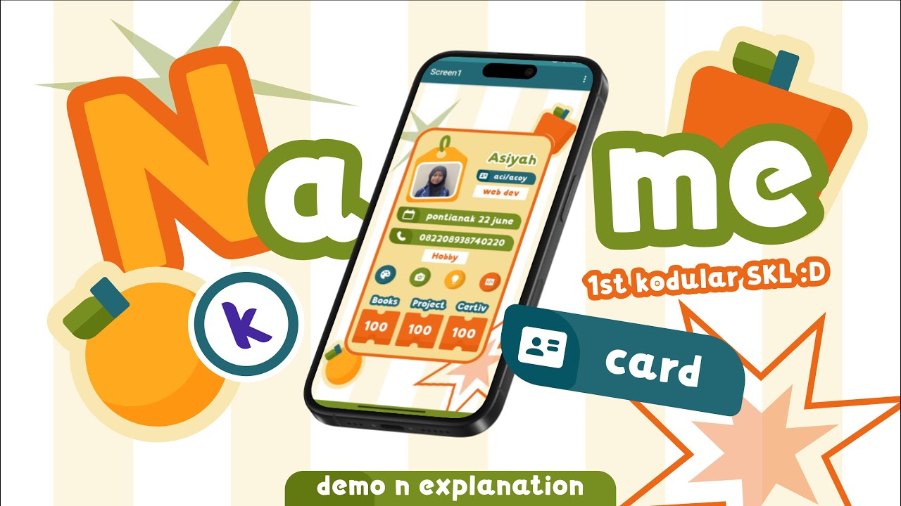 Demo and explanation -Kodular- name card app by Asiyah9A