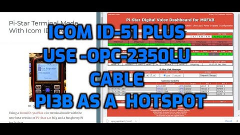 ICOM ID-51plus 2 - OPC2350LU USB CABLE AND raspberry  PI3B