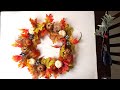 How to Make a Fall Pumpkin Wreath using dollar tree Items/ Fall wreath making/ Door Wreath Tutorial.