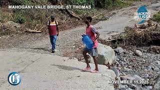 St Thomas Residents Brave Broken Mahogany Vale Bridge