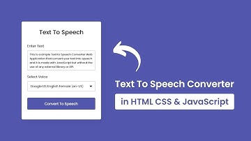Text To Speech Converter in HTML CSS & JavaScript | #javascript