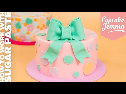 CORRECT way to Sugar Paste a cake PERFECTLY!  Cupcake Jemma