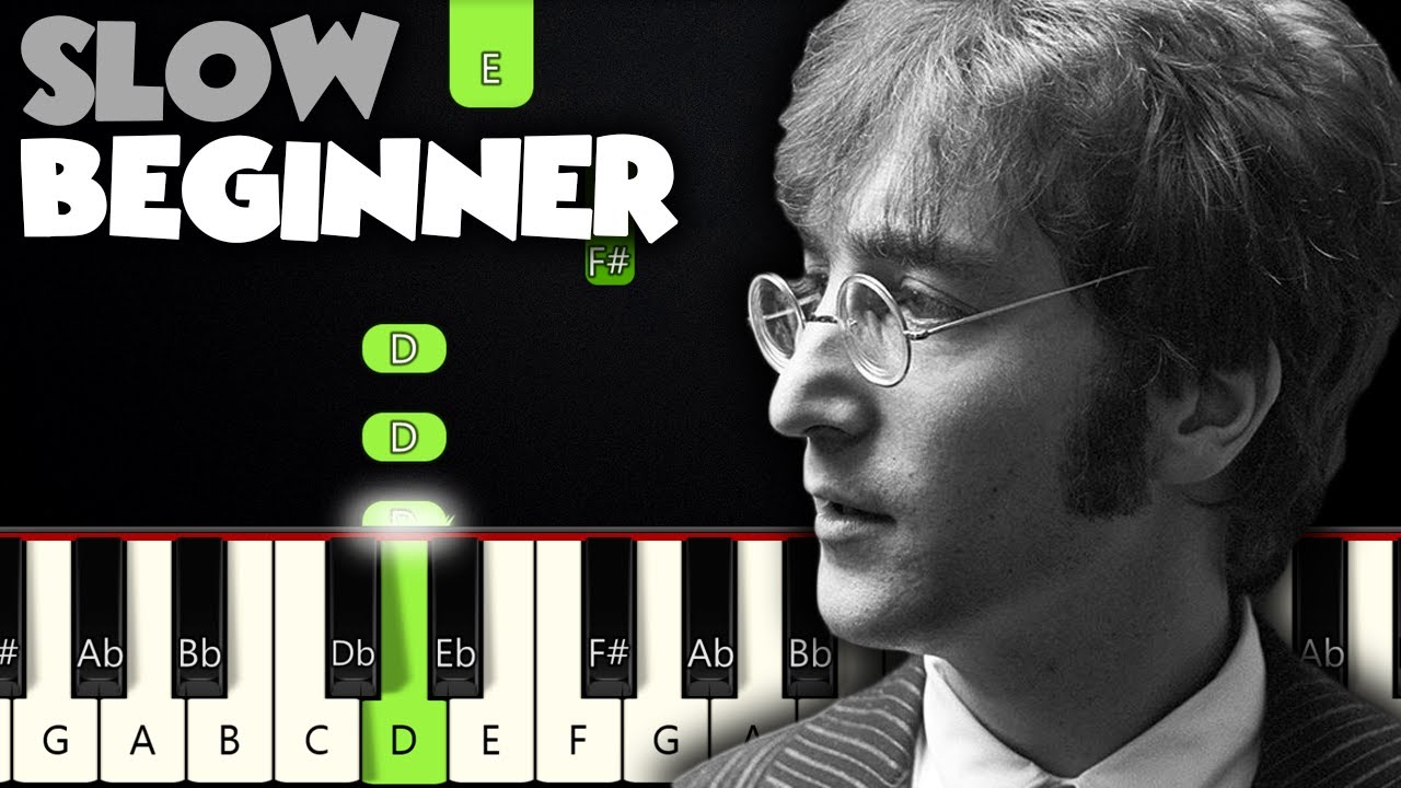 Imagine - John Lennon | SLOW BEGINNER PIANO TUTORIAL + SHEET MUSIC by Betacustic