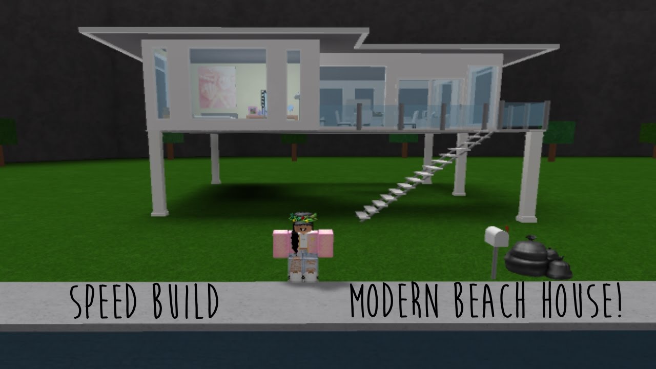 Modern Beach House Bloxburg - roblox bloxburg house build slow