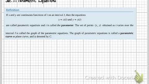 MTH162-Sec. 7.1 Parametric Equations (Part 1)