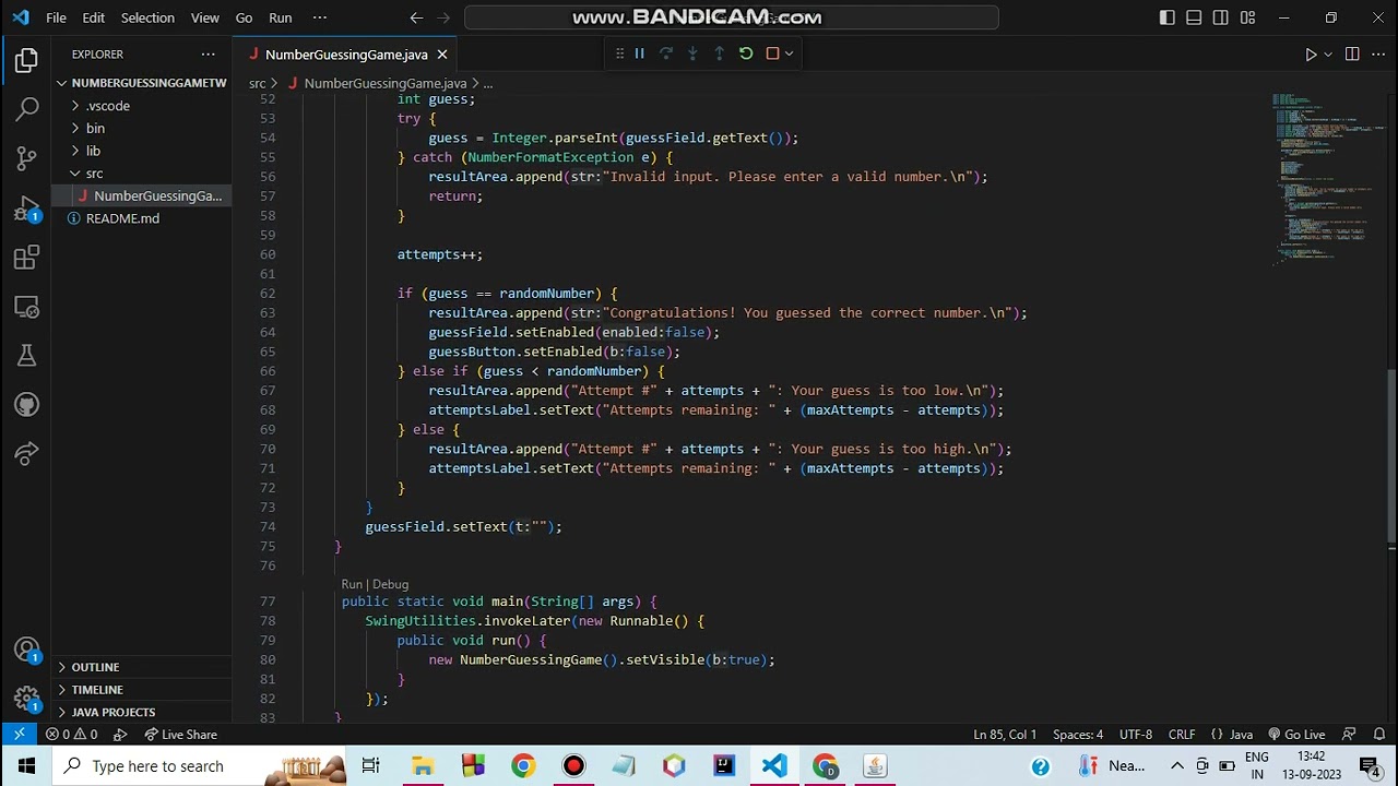 Number Guessing Game using Java Swing | Graphical User Interface | GUI | With Source Code | Java