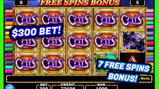 7 FREE SPINS BONUS AT ($300) MAX BET! 🐱 CATS CLASSIC SLOT MACHINE GAME 🐱 BIG WINS! 🐱 HANDPAY JACKPOT screenshot 5