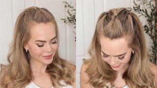 Easy Triple Topsy Tail Hairstyle Tutorial | Edgy Half Updo in Minutes