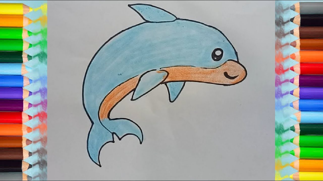 How to Draw a Dolphin Step by Step - EasyLineDrawing
