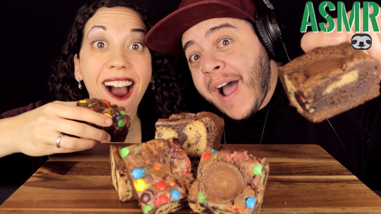 ASMR BROWNIE COOKIES WITH M&M's & PEANUT BUTTER CUPS (No Talking ...