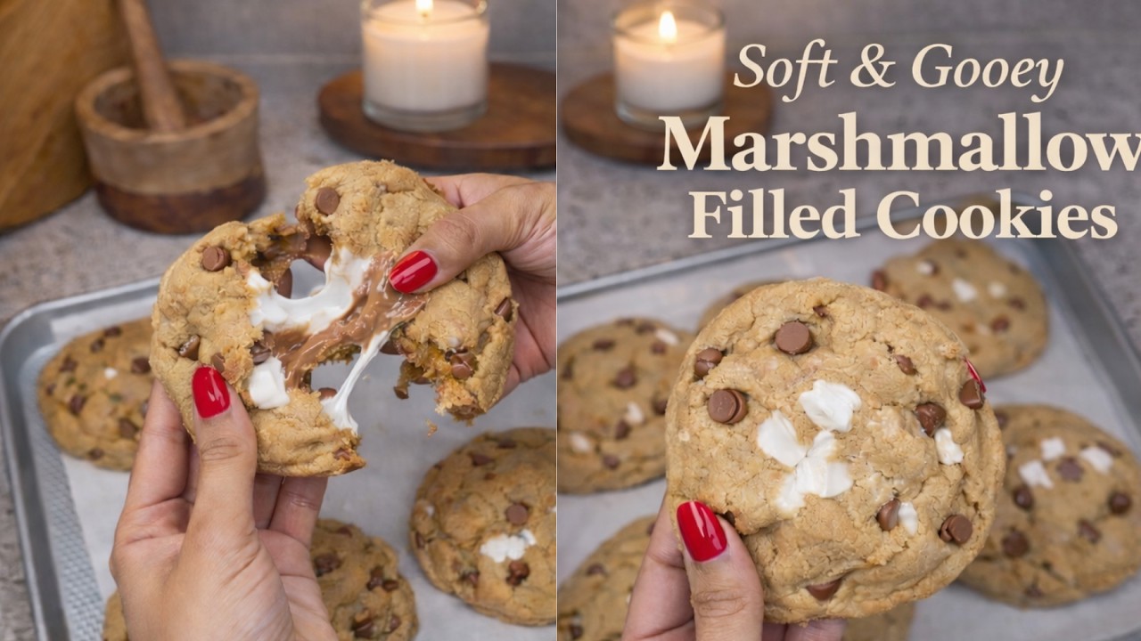 Fluffy Chocolate Chip S'more Cookies ♡ Bake With Me