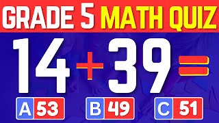 100 Math Quiz for Grade 5 🧠 | Quiz for Grade 5 Math with Answers | Quiz Cable