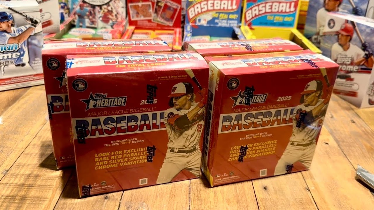 Распаковываю 4 мега-бокса Topps Heritage! Убойные автографы!
