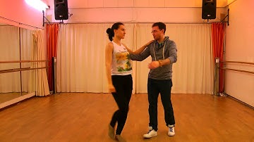 Learn brazilian zouk. Beginners 2. 25.03.15. Turn on the spot together to the left.