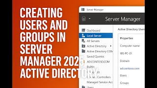 creating users and groups in Server manager 2025 #activedirectory screenshot 1