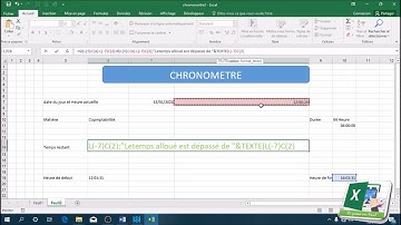 concevoir un chronomètre grâce à Excel, afficher des messages d