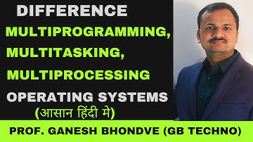 Types of OS : Part 2 | Multiprogramming, Multitasking and Multiprocessing operating systems (हिंदी)