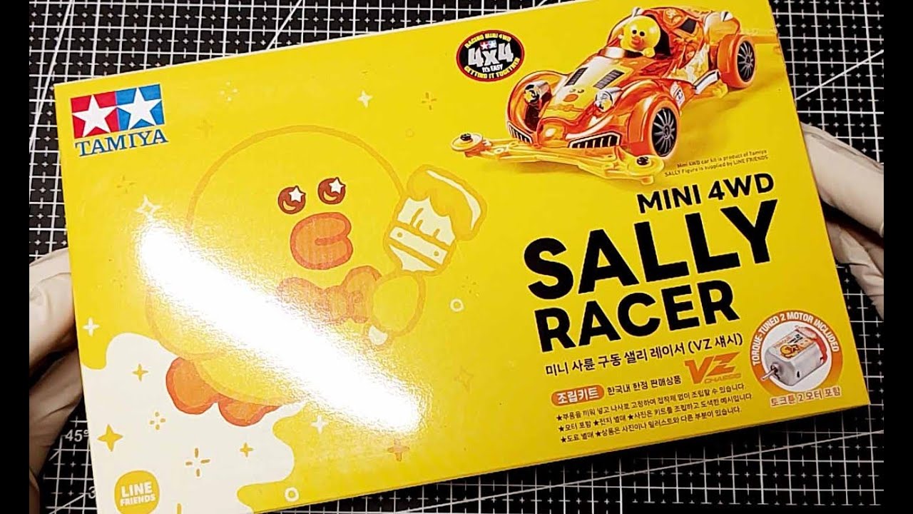 TAMIYA MINI 4WD SALLY RACER Unboxing and Assembly - YouTube