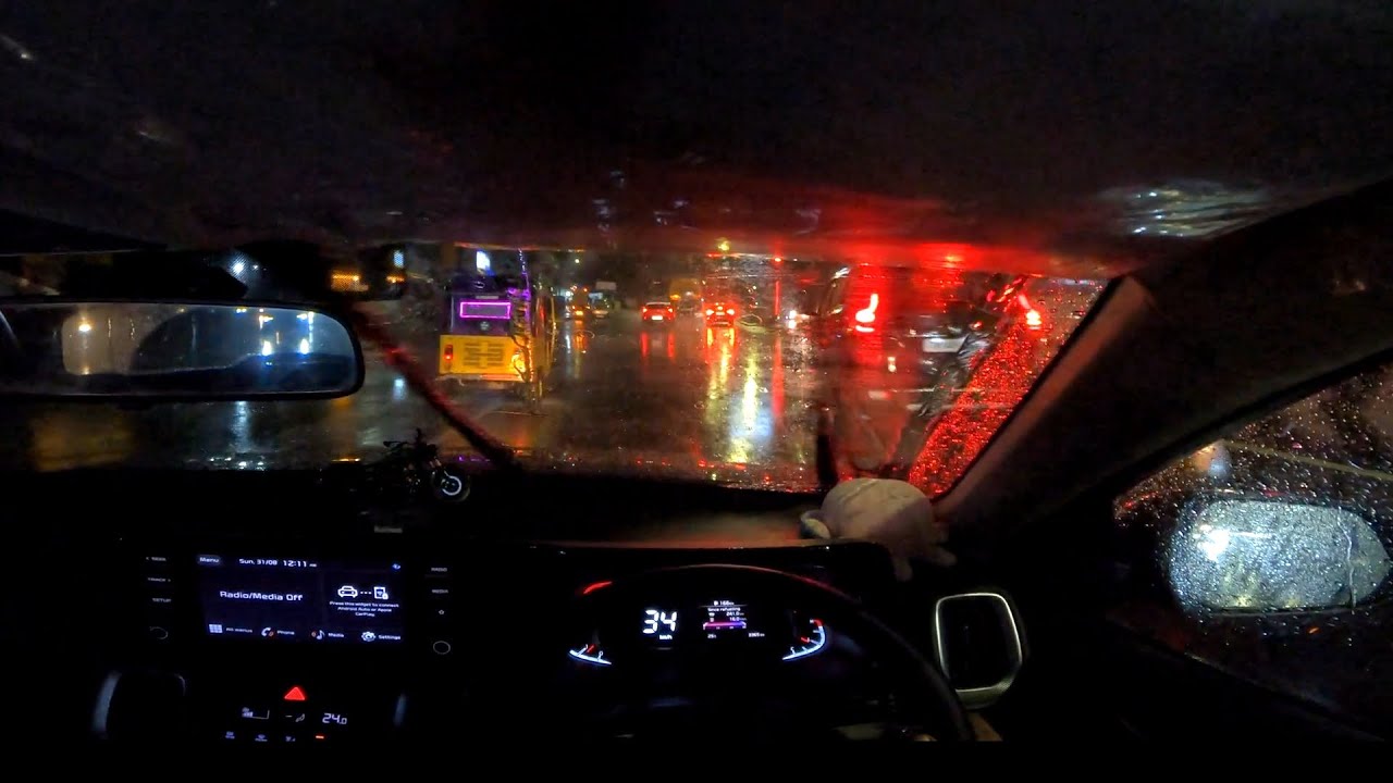Driving in Rain on the highway | heavy rain | Thunder Storm Driving ...