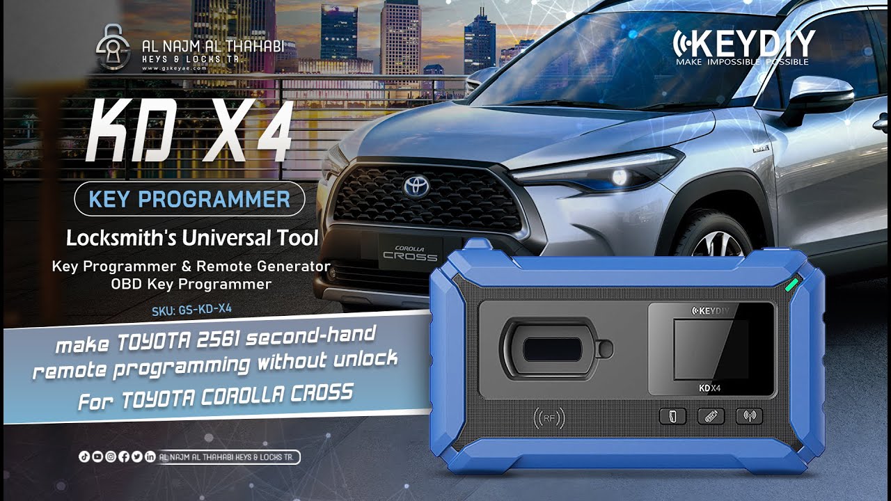 Use KD-X4 make TOYOTA 2561 second-hand remote programming without unlock #gskey #uae #key