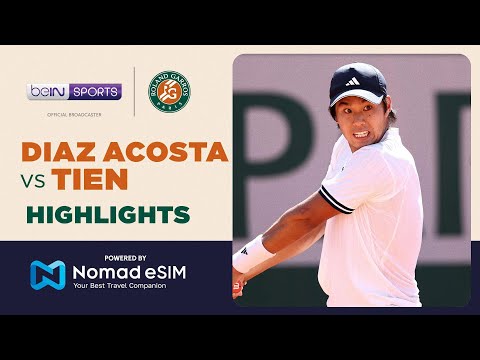 Facundo Diaz Acosta vs Learner Tien | Roland-Garros 2026 | Match Highlights