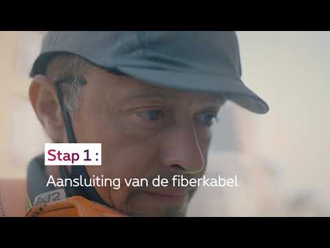 De verschillende stappen van de installatie van fiber via de gevel.