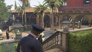 GTA V - Police raid on Cayo Perico mansion (SimpleGangWar Mod PC gameplay)