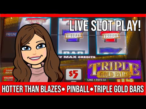 OLD SCHOOL PINBALL - TRIPLE GOLD BAR - HOTTER THAN BLAZES - High Limit Slot Machine Live Play!