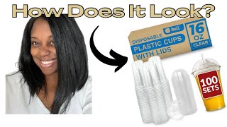 Reli. Plastic Cups with Lids, 16 oz (100 Sets Bulk) | Clear Plastic Cups with Lids