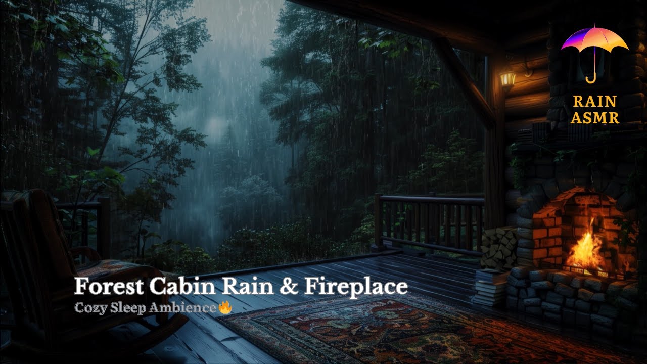 Cozy Forest Rain for Deep Sleep & Relaxation | RAIN ASMR - R 🔥 Cabin ...