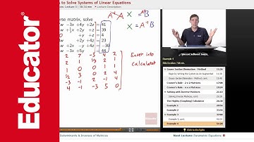 Solving Systems of Linear Equations Using Inverse Matrices