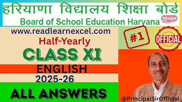 HBSE Class 11 English Core Half Yearly 2025 Solution |11th English अर्धवार्षिक पेपर 2025| Answer Key