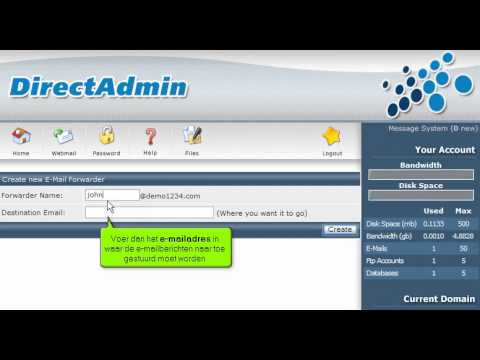 E-mail forwarding instellen binnen Direct Admin