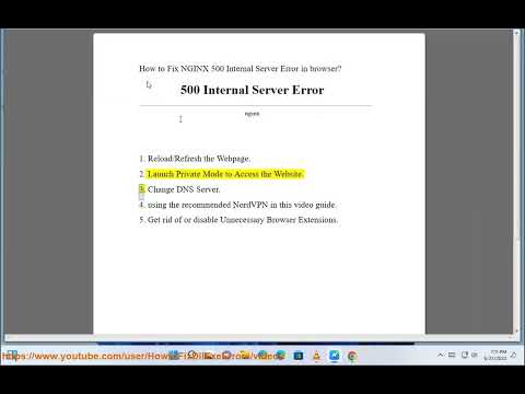 Fix NGINX 500