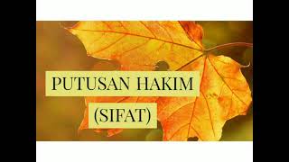 Putusan Hakim (sifat) - H. Acara Perdata