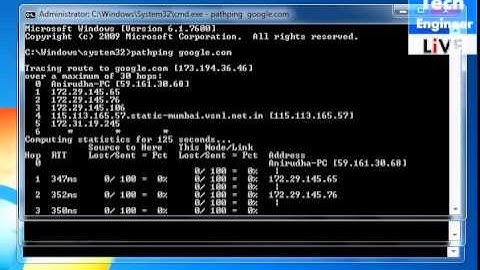 Windows Networking Command Line Tool - PATHPING