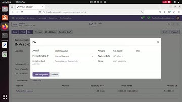 Open Source-Odoo ERP on PC-Quote to Cash-05:How to Create Sales Cash Receipts-Dummy data