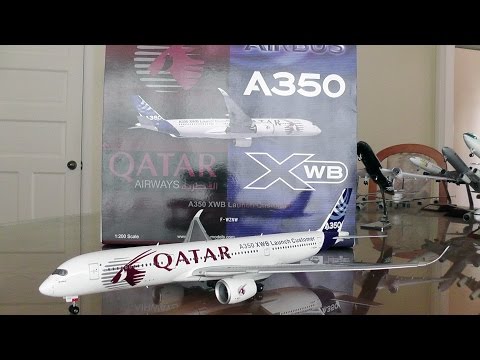 未開封　Airbus A350 Qatar Airways 1:200 Qatar Airways A350-900 1:200 Plane Model UNBOXING - YouTube