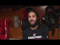 Defenseman Jalen Chatfield talks Carolina Hurricanes' culture, getting coached by Rod Brind'Amour