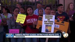 Information Oceanside parents protest district bus route cuts Update