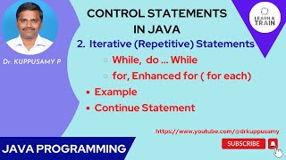 21 Iterative Statements - Control Statements (Structures) in Java