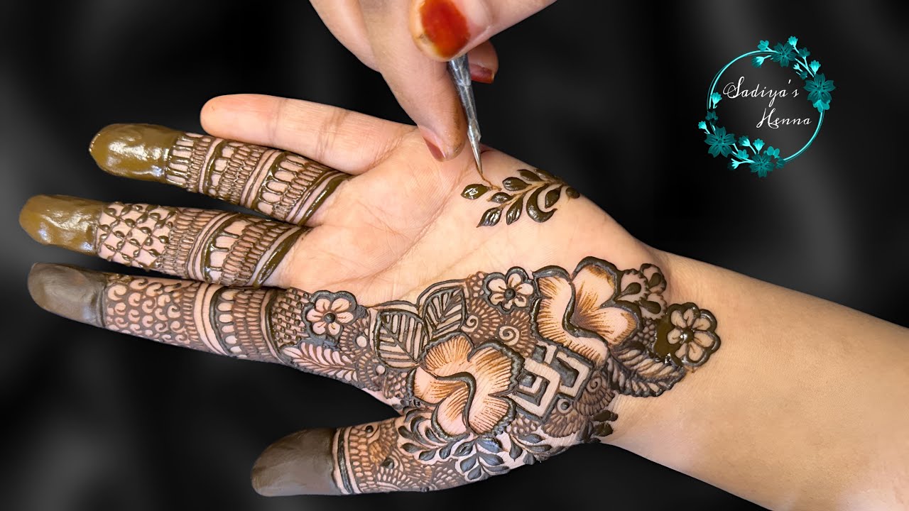 Simple and Easy Mehndi Design | Palm Mehndi Design simple | Hibiscus Mehndi Design | Sadiya's Henna
