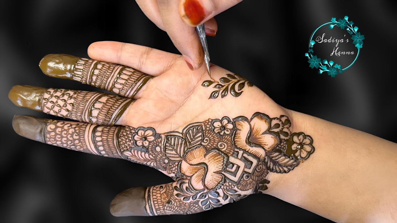 Simple and Easy Mehndi Design | Palm Mehndi Design simple | Hibiscus ...