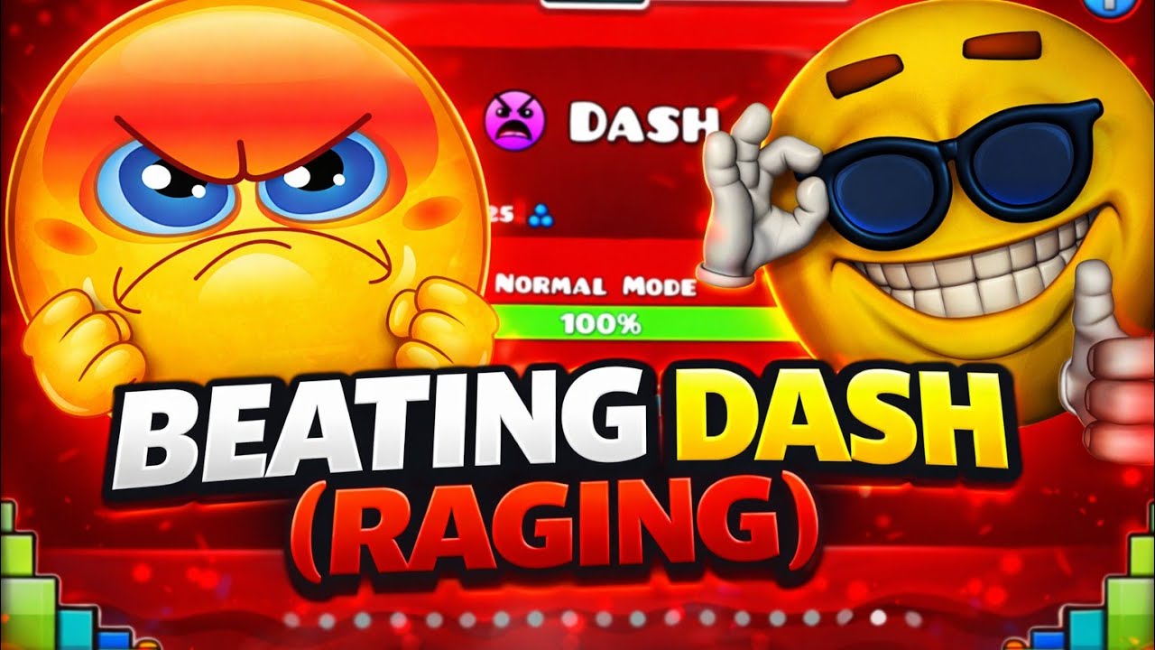 Beating DASH in Geometry Dash.(RAGING) - YouTube