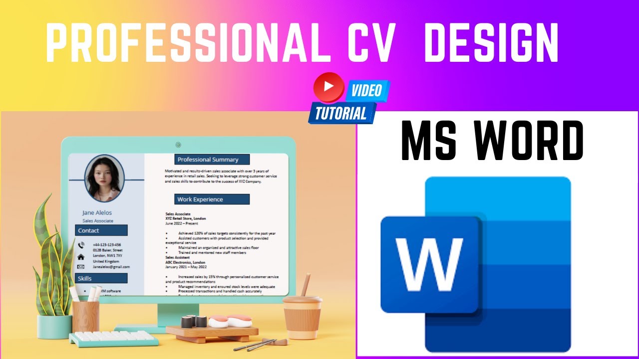 Free Vector | Online cv design with photo Tutorial Desain CV Online