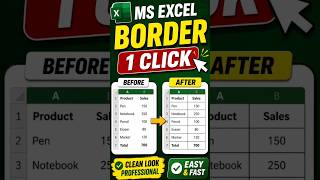 Excel Me Border Kaise Lagaye | Professional Table in Excel #excel #exceltutorial #mobile
