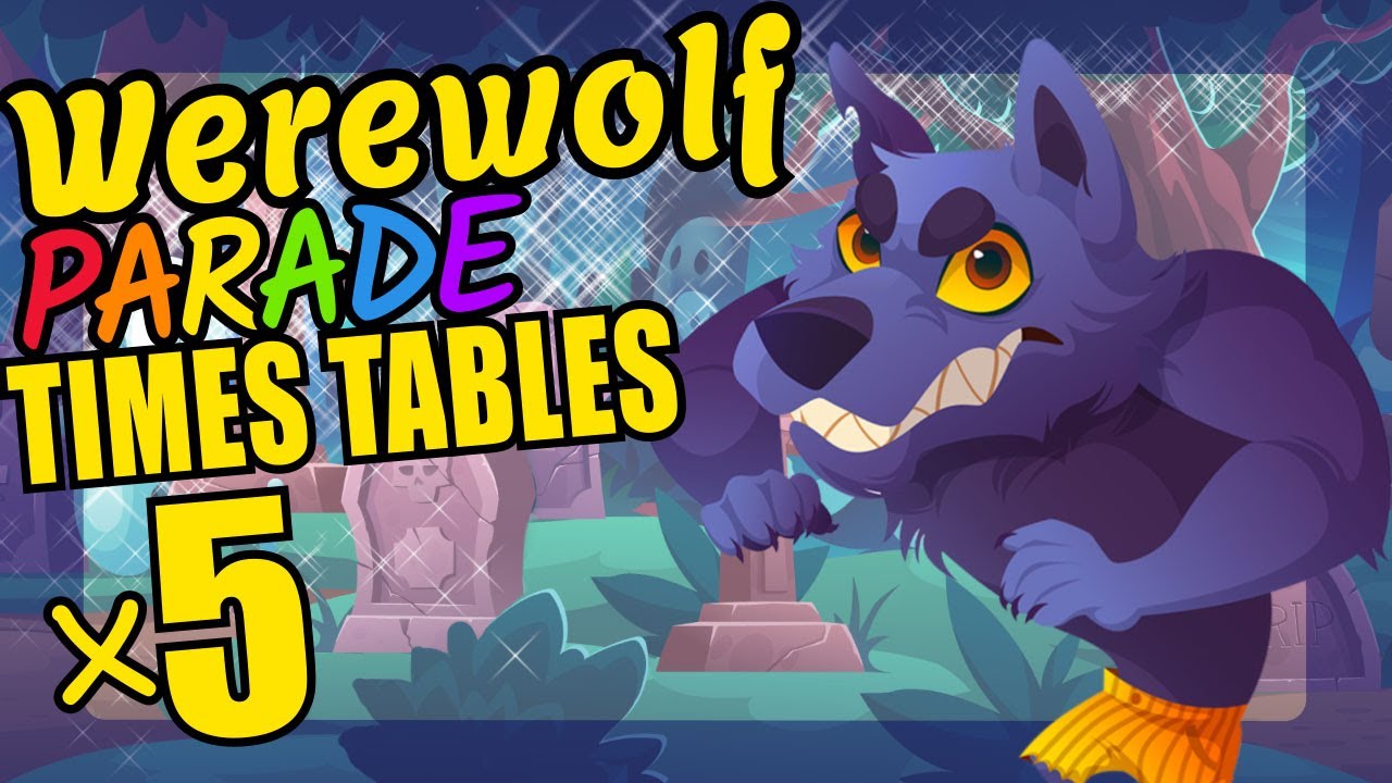 Halloween Werewolf Teaching Multiplication Times Tables x5 Educational ...